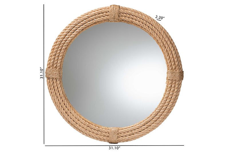 Uriel Bohemian Woven Rope Accent Wall Mirror