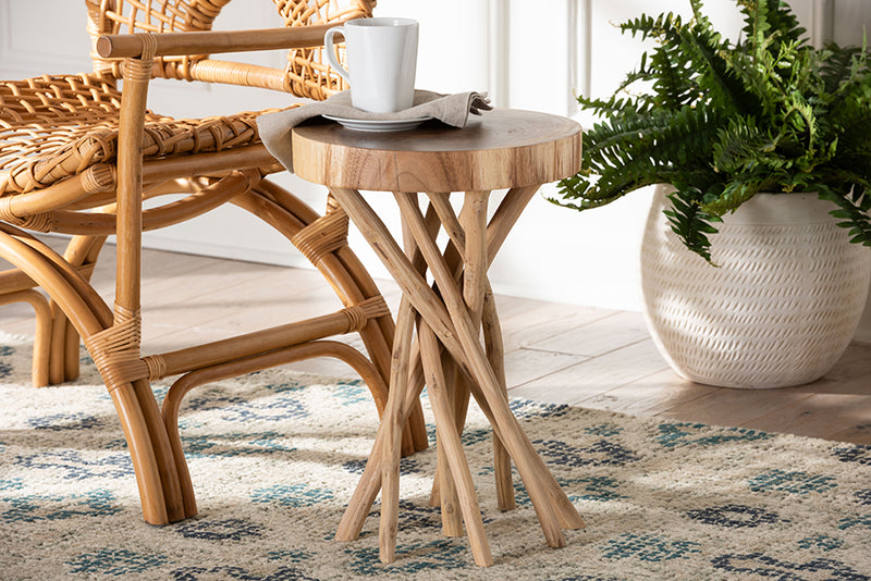 Tibault Natural Teak Wood End Table