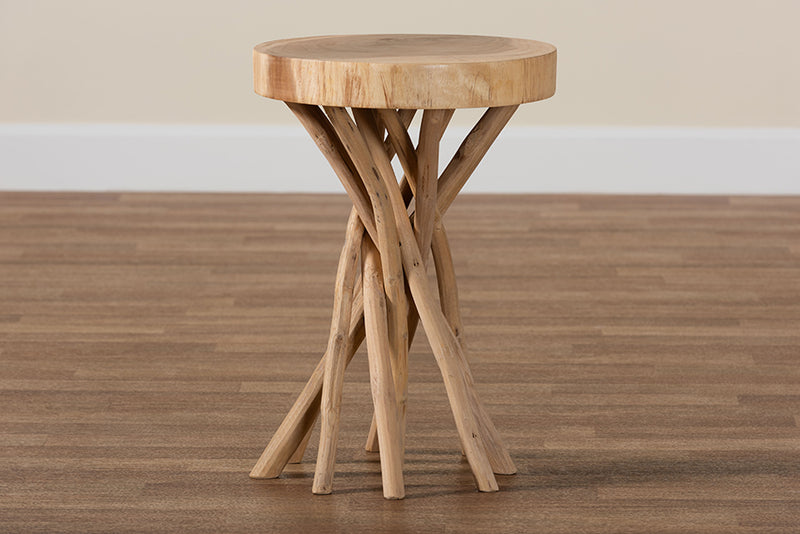 Tibault Natural Teak Wood End Table