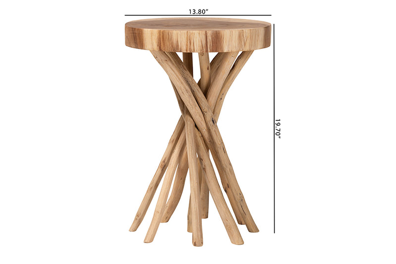 Tibault Natural Teak Wood End Table