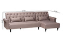 Baylor Clay Fabric Upholstered Convertible Sleeper Sofa Baxton