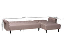 Baylor Clay Fabric Upholstered Convertible Sleeper Sofa Baxton