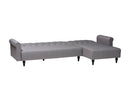Baylor Slate Gray Fabric Upholstered Convertible Sleeper Sofa Baxton