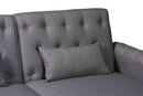 Baylor Slate Gray Fabric Upholstered Convertible Sleeper Sofa Baxton