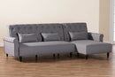 Baylor Slate Gray Fabric Upholstered Convertible Sleeper Sofa Baxton