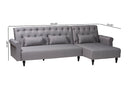 Baylor Slate Gray Fabric Upholstered Convertible Sleeper Sofa Baxton