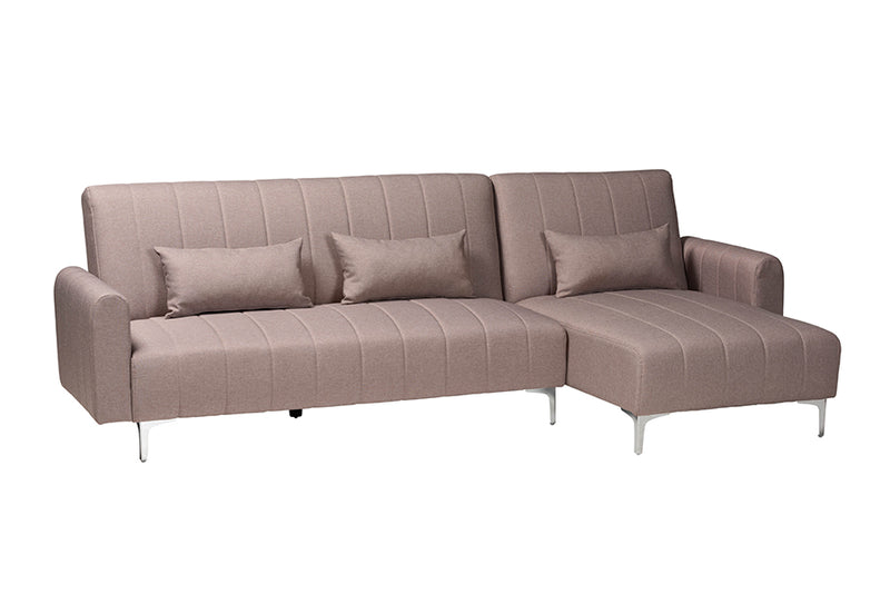 Jacoby Contemporary Clay Fabric Upholstered Convertible Sleeper Sofa