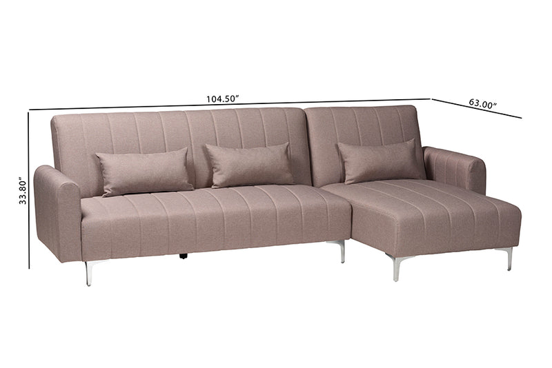 Jacoby Contemporary Clay Fabric Upholstered Convertible Sleeper Sofa