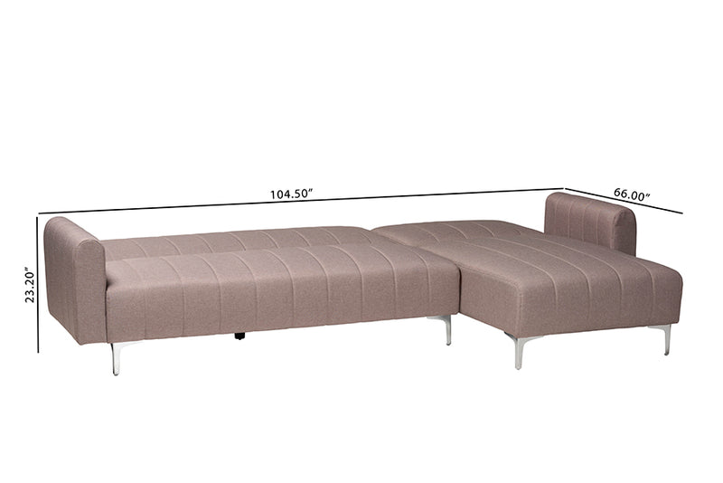 Jacoby Contemporary Clay Fabric Upholstered Convertible Sleeper Sofa