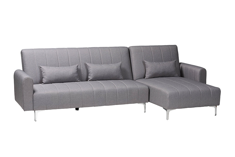 Jacoby Contemporary Slate Gray Fabric Upholstered Convertible Sleeper Sofa