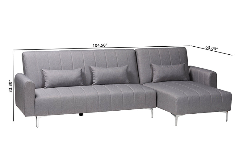 Jacoby Contemporary Slate Gray Fabric Upholstered Convertible Sleeper Sofa