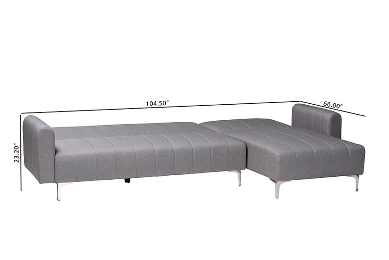 Jacoby Contemporary Slate Gray Fabric Upholstered Convertible Sleeper Sofa