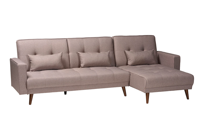 Veve Contemporary Clay Fabric Upholstered Convertible Sleeper Sofa