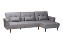 Veve Slate Fabric Upholstered Convertible Sleeper Sofa Baxton