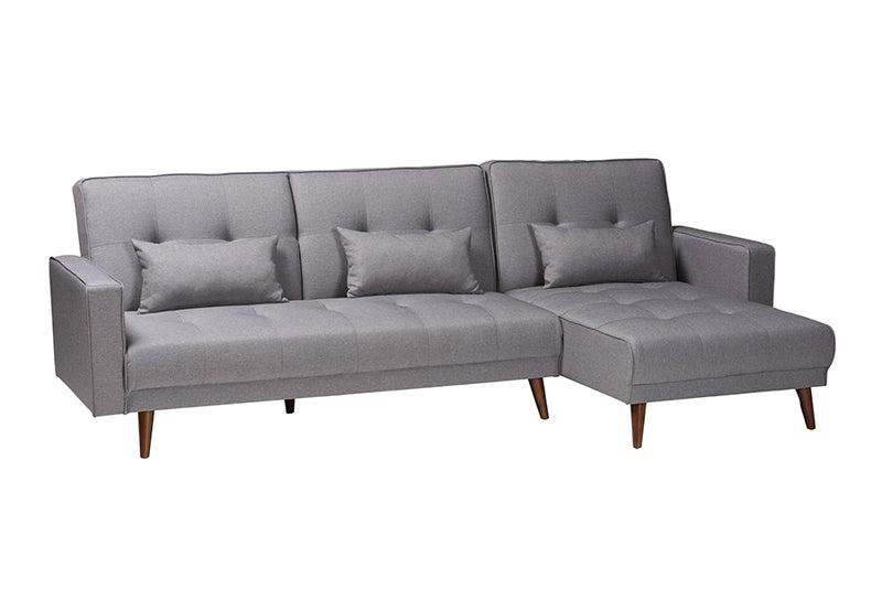 Veve Contemporary Slate Fabric Upholstered Convertible Sleeper Sofa