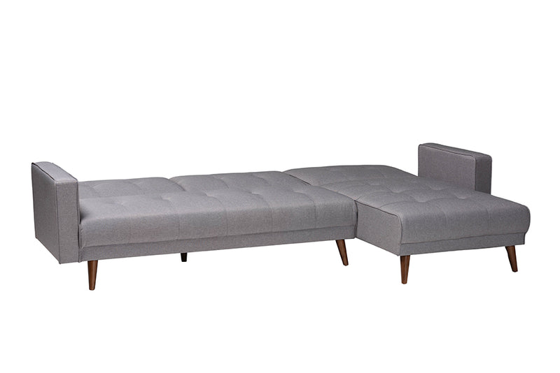 Veve Contemporary Slate Fabric Upholstered Convertible Sleeper Sofa