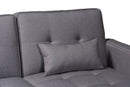 Veve Slate Fabric Upholstered Convertible Sleeper Sofa Baxton
