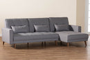 Veve Slate Fabric Upholstered Convertible Sleeper Sofa Baxton