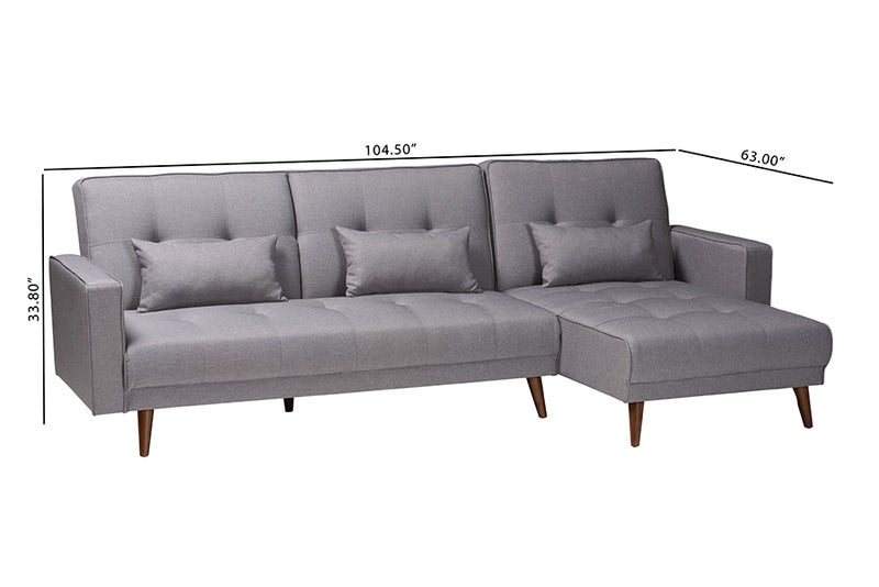 Veve Contemporary Slate Fabric Upholstered Convertible Sleeper Sofa