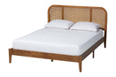 Bruna Woven Rattan Wood Queen Size Bed Baxton