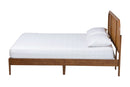 Bruna Woven Rattan Wood Queen Size Bed Baxton