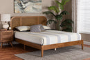 Bruna Woven Rattan Wood Queen Size Bed Baxton