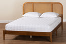 Bruna Woven Rattan Wood Queen Size Bed Baxton