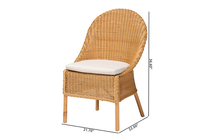 Oksana Bohemian Light Honey Rattan Dining Chair