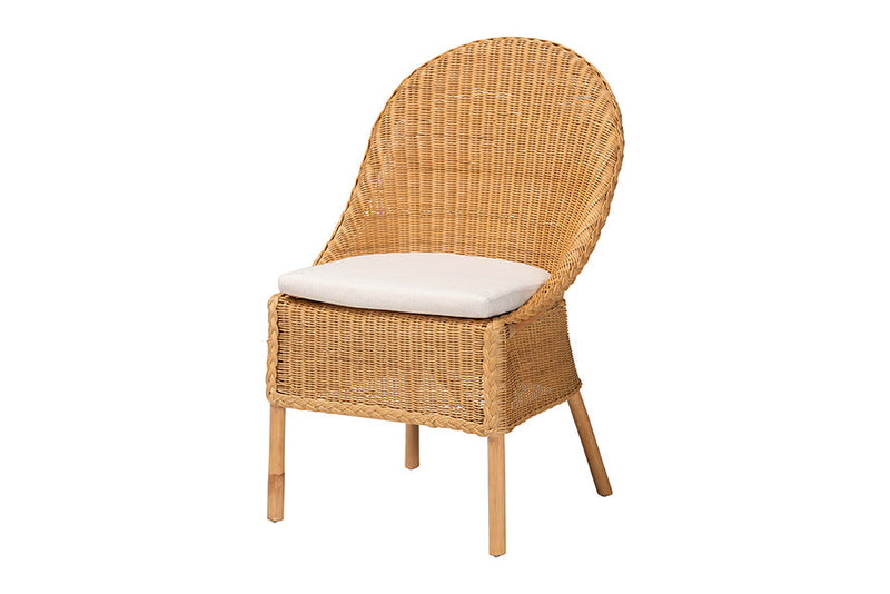 Oksana Bohemian Light Honey Rattan Dining Chair Baxton