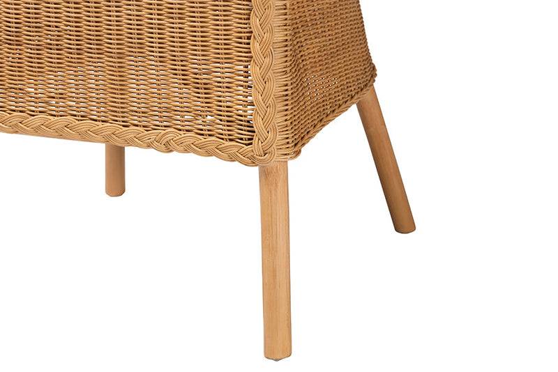 Oksana Bohemian Light Honey Rattan Dining Chair Baxton
