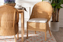 Oksana Bohemian Light Honey Rattan Dining Chair Baxton