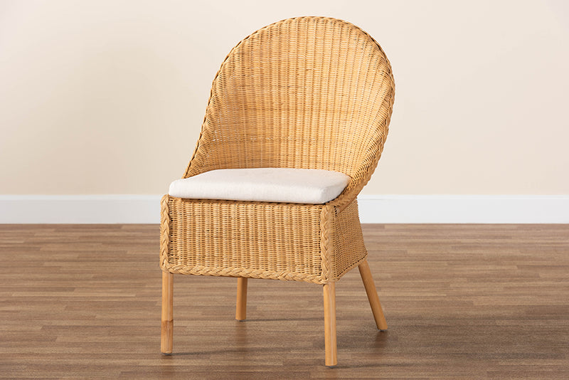 Oksana Bohemian Light Honey Rattan Dining Chair