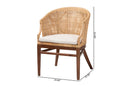 Morana Bohemian Light Honey Rattan and Wood 2Pc Dining Chair Set Baxton