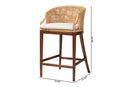 Morana Bohemian Light Honey Rattan and Wood Bar Stool Baxton