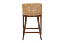Morana Bohemian Light Honey Rattan and Wood Bar Stool Baxton