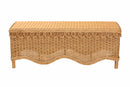 Jaden Bohemian Light Honey Rattan Accent Bench w/Scallop border Baxton