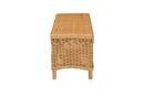 Jaden Bohemian Light Honey Rattan Accent Bench w/Scallop border Baxton