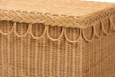 Jaden Bohemian Light Honey Rattan Accent Bench w/Scallop border Baxton