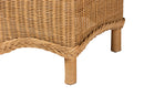 Jaden Bohemian Light Honey Rattan Accent Bench w/Scallop border Baxton