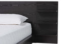 Adelino Modern Ebony Black Wood Queen Size Platform Bed w/Shelves Baxton