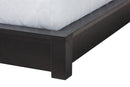 Adelino Modern Ebony Black Wood Queen Size Platform Bed w/Shelves Baxton