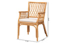 Rosi Bohemian Light Honey Rattan Arm Chair Baxton