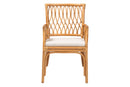 Rosi Bohemian Light Honey Rattan Arm Chair Baxton