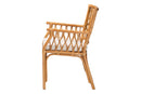 Rosi Bohemian Light Honey Rattan Arm Chair Baxton