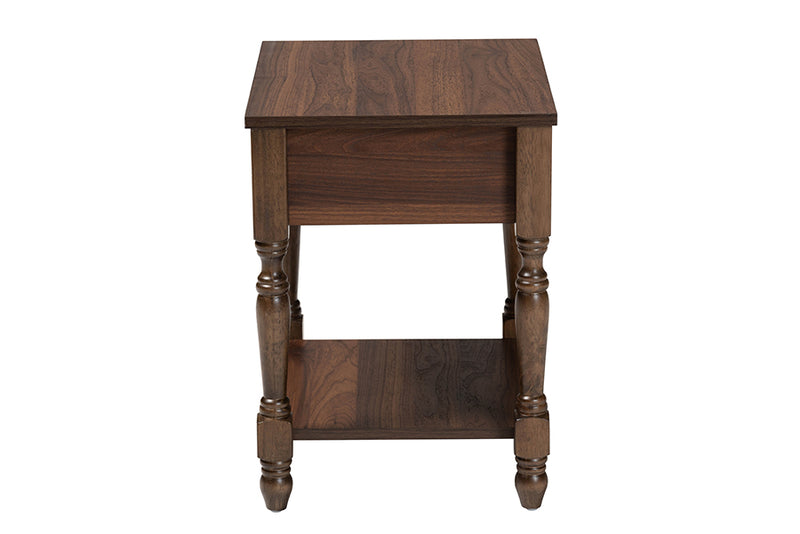 Eiko Transitional Dark Brown Nightstand w/Rattan