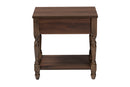 Eiko Dark Brown Nightstand w/Rattan Baxton