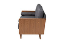 Saranna Gray Fabric and Walnut Brown Wood Sofa Baxton