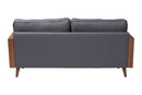 Saranna Gray Fabric and Walnut Brown Wood Sofa Baxton