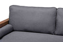Saranna Gray Fabric and Walnut Brown Wood Sofa Baxton