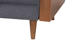 Saranna Gray Fabric and Walnut Brown Wood Sofa Baxton